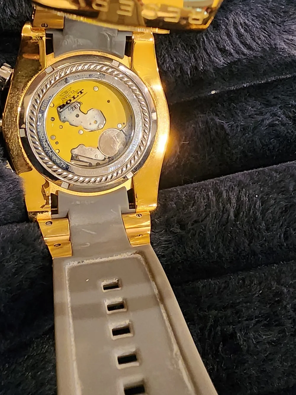 Invicta Men’s Gold and Black Chronograph Bracelet Watch